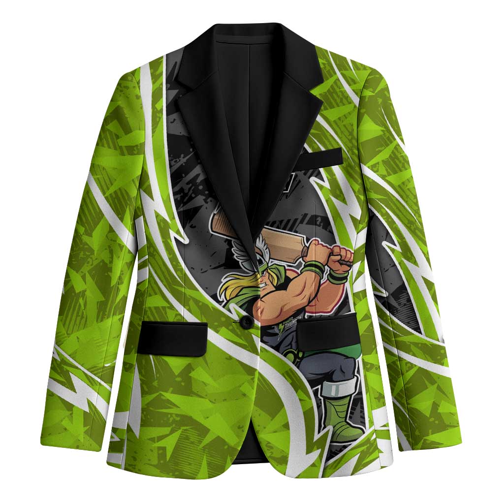 Sydney Thunder Blazer Flaming Lightning Storm Geometric Sports Mascot Art