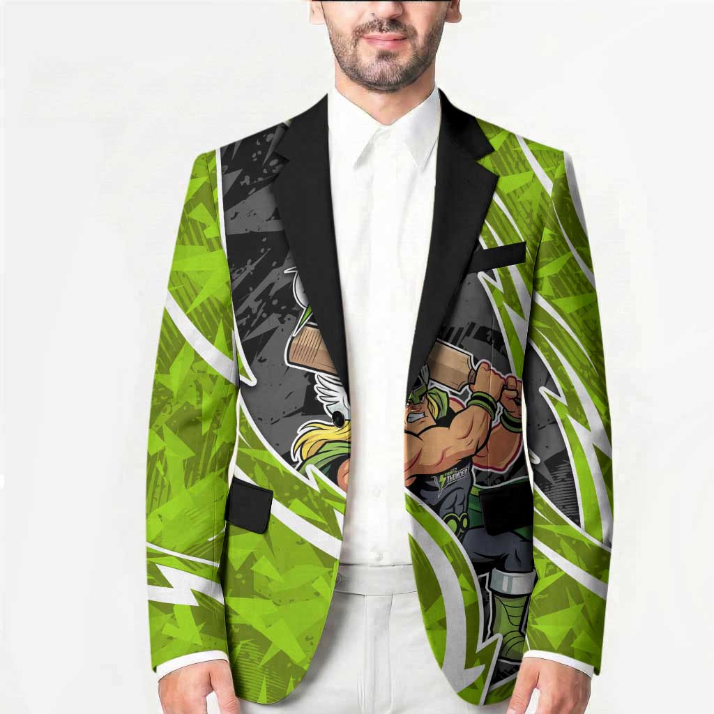 Sydney Thunder Blazer Flaming Lightning Storm Geometric Sports Mascot Art