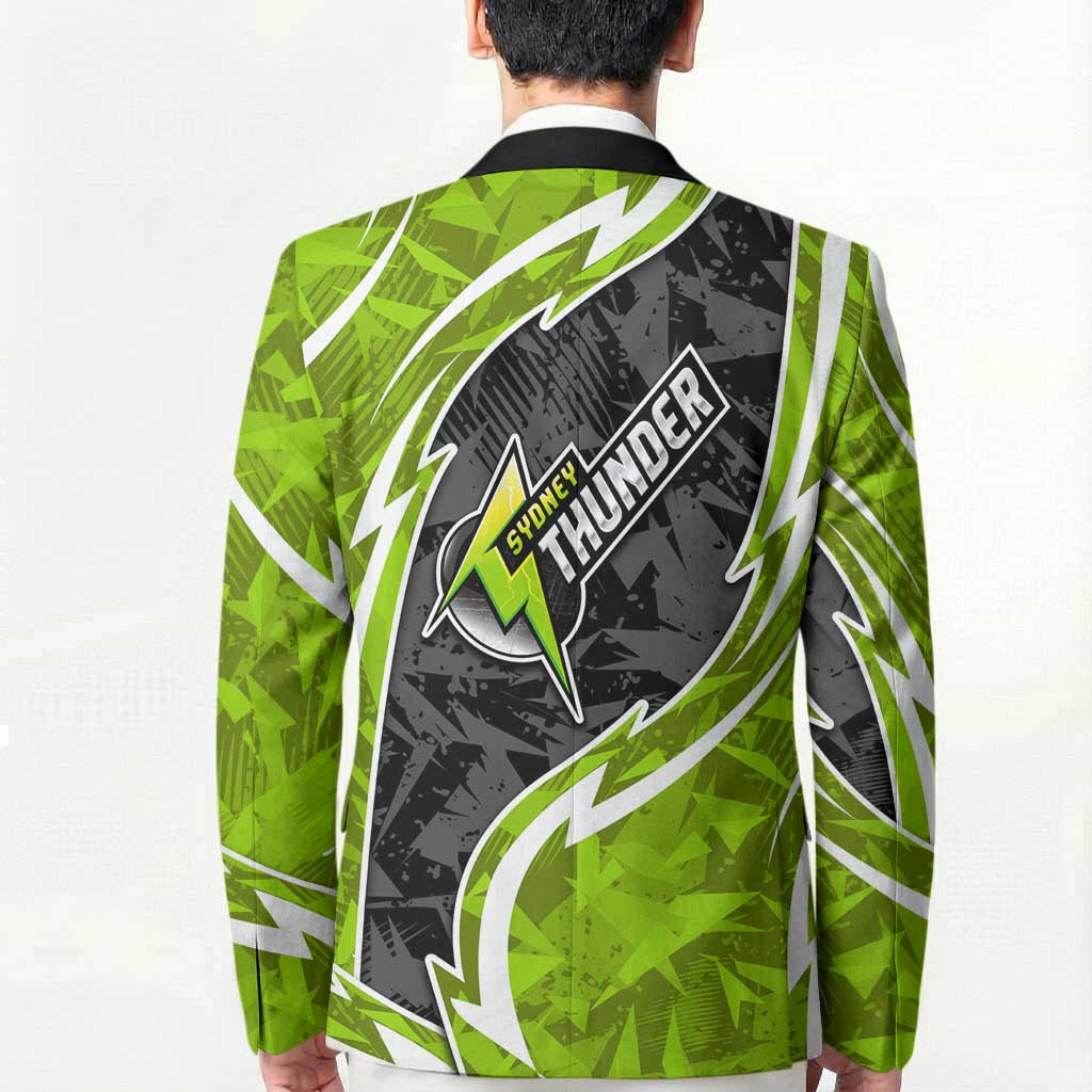 Sydney Thunder Blazer Flaming Lightning Storm Geometric Sports Mascot Art