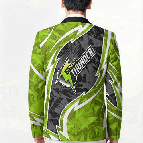 Sydney Thunder Blazer Flaming Lightning Storm Geometric Sports Mascot Art
