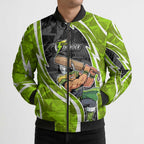 Sydney Thunder Bomber Puffer Jacket Flaming Lightning Storm Geometric Sports Mascot Art
