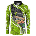 Sydney Thunder Button Sweatshirt Flaming Lightning Storm Geometric Sports Mascot Art