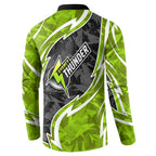 Sydney Thunder Button Sweatshirt Flaming Lightning Storm Geometric Sports Mascot Art