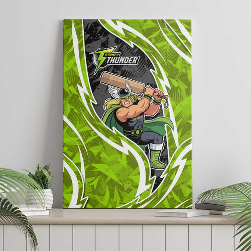Sydney Thunder Canvas Wall Art Flaming Lightning Storm Geometric Sports Mascot Art