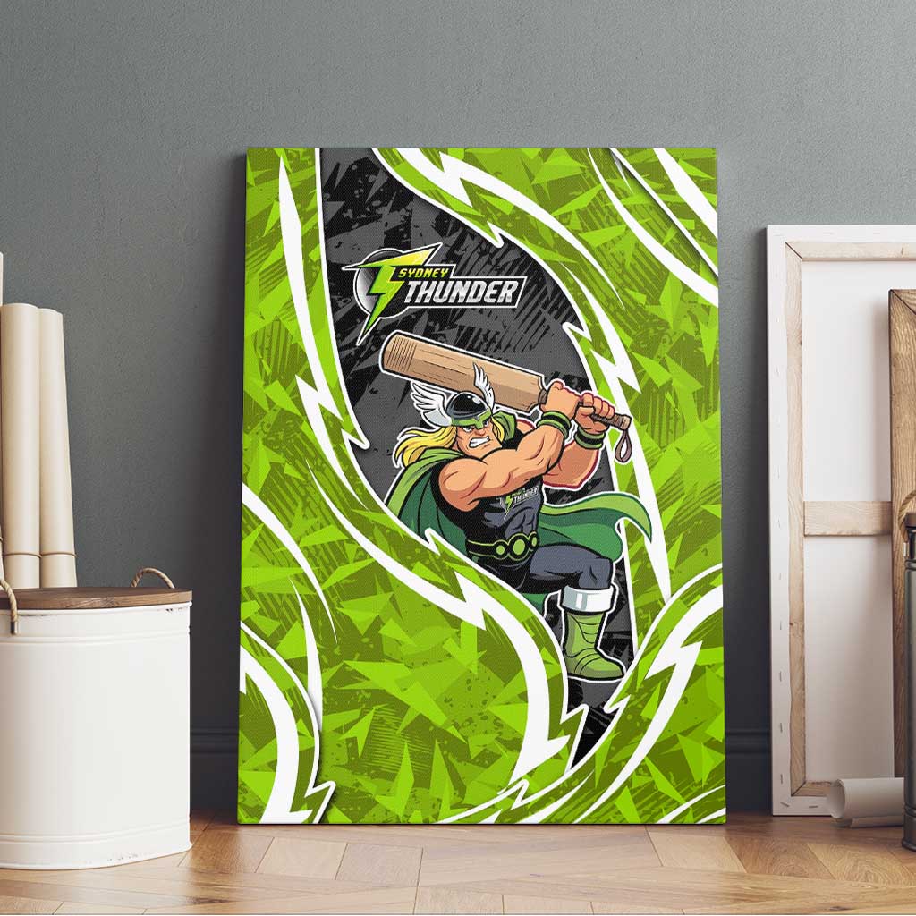 Sydney Thunder Canvas Wall Art Flaming Lightning Storm Geometric Sports Mascot Art