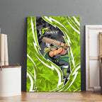 Sydney Thunder Canvas Wall Art Flaming Lightning Storm Geometric Sports Mascot Art