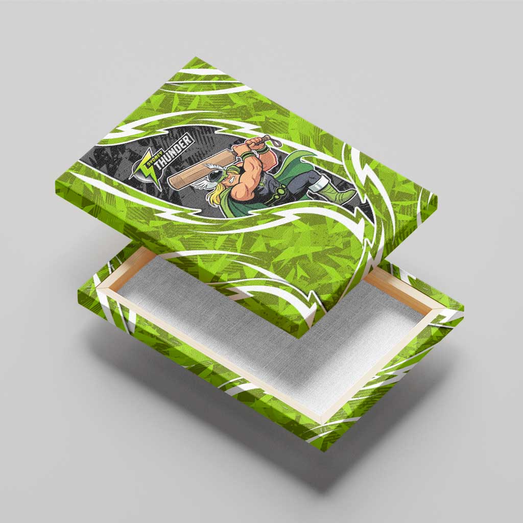 Sydney Thunder Canvas Wall Art Flaming Lightning Storm Geometric Sports Mascot Art