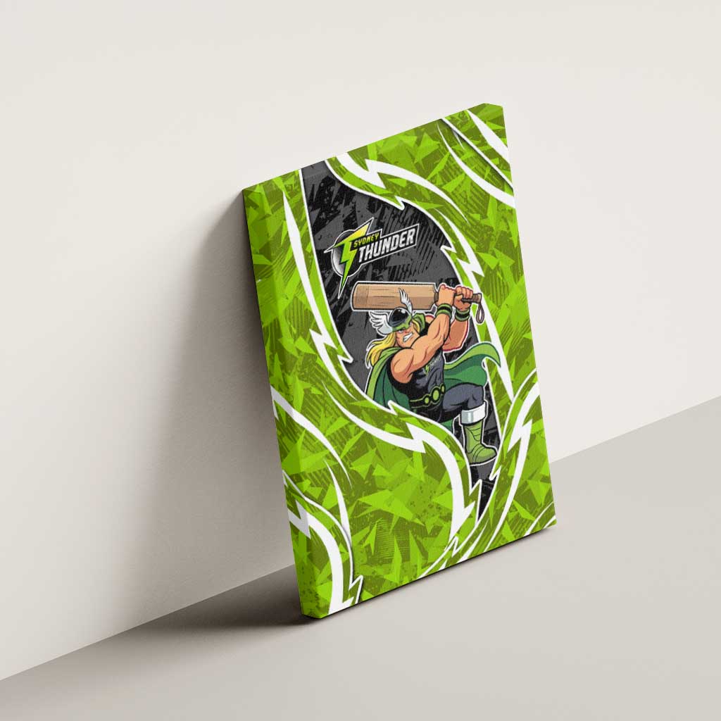 Sydney Thunder Canvas Wall Art Flaming Lightning Storm Geometric Sports Mascot Art