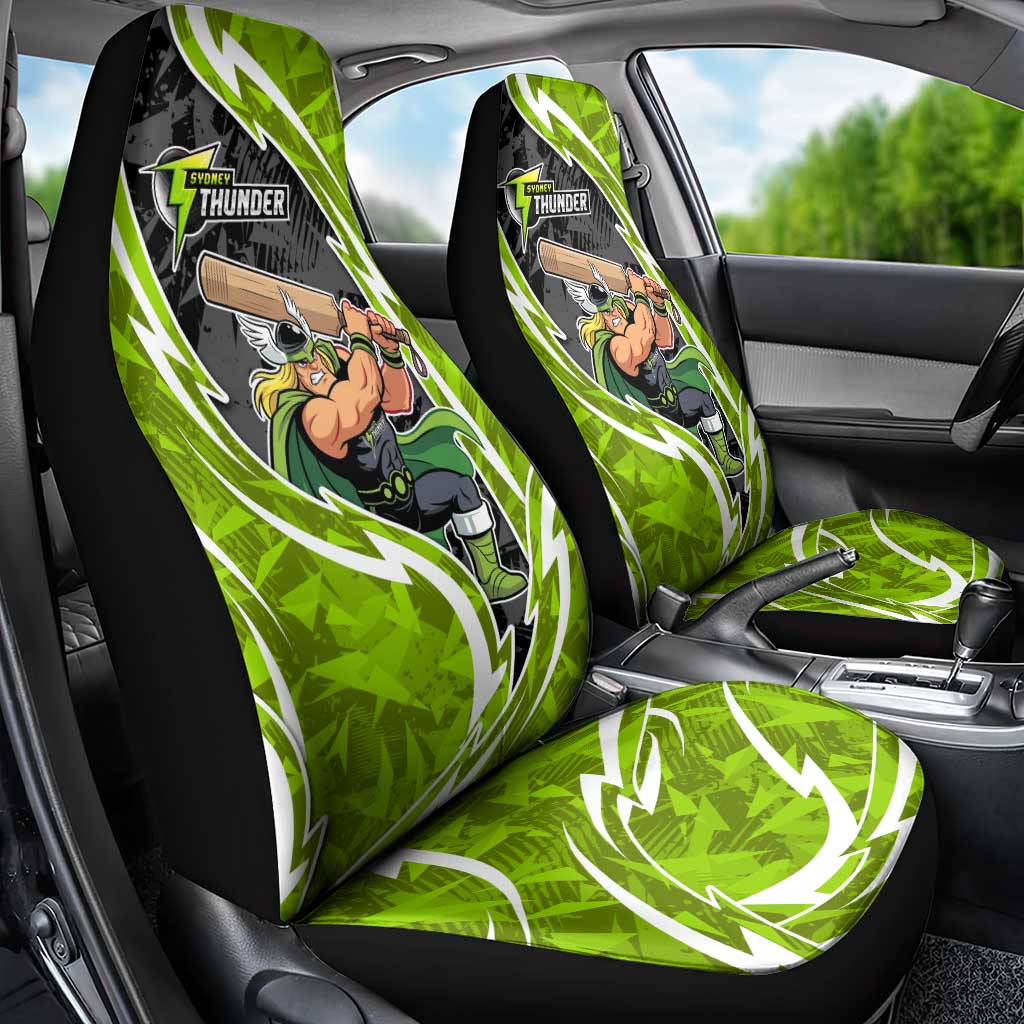 Sydney Thunder Car Seat Cover Flaming Lightning Storm Geometric Sports Mascot Art