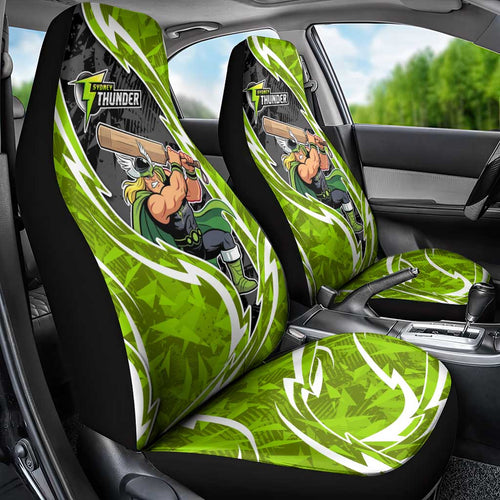 Sydney Thunder Car Seat Cover Flaming Lightning Storm Geometric Sports Mascot Art