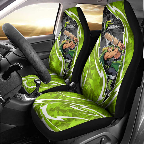 Sydney Thunder Car Seat Cover Flaming Lightning Storm Geometric Sports Mascot Art