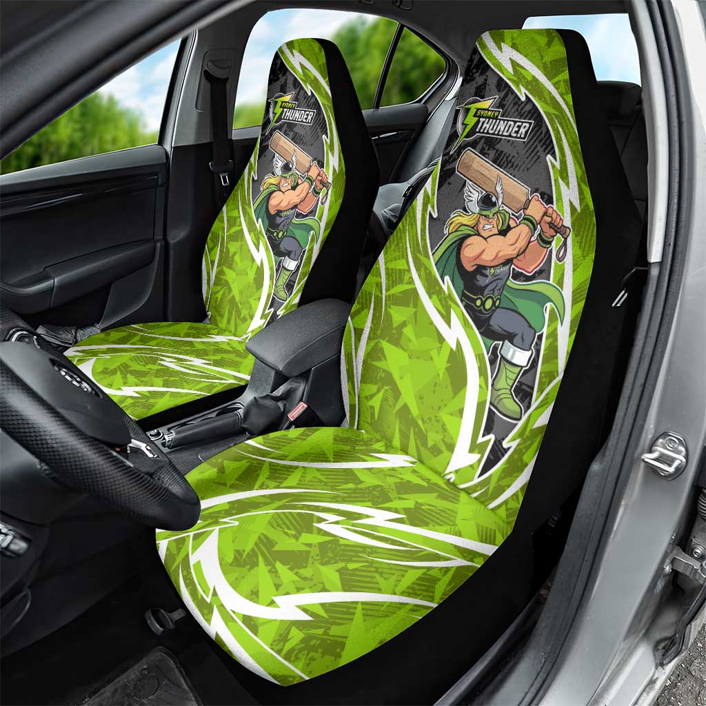 Sydney Thunder Car Seat Cover Flaming Lightning Storm Geometric Sports Mascot Art