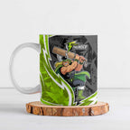 Sydney Thunder Ceramic Mug Flaming Lightning Storm Geometric Sports Mascot Art