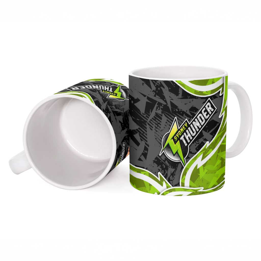 Sydney Thunder Ceramic Mug Flaming Lightning Storm Geometric Sports Mascot Art