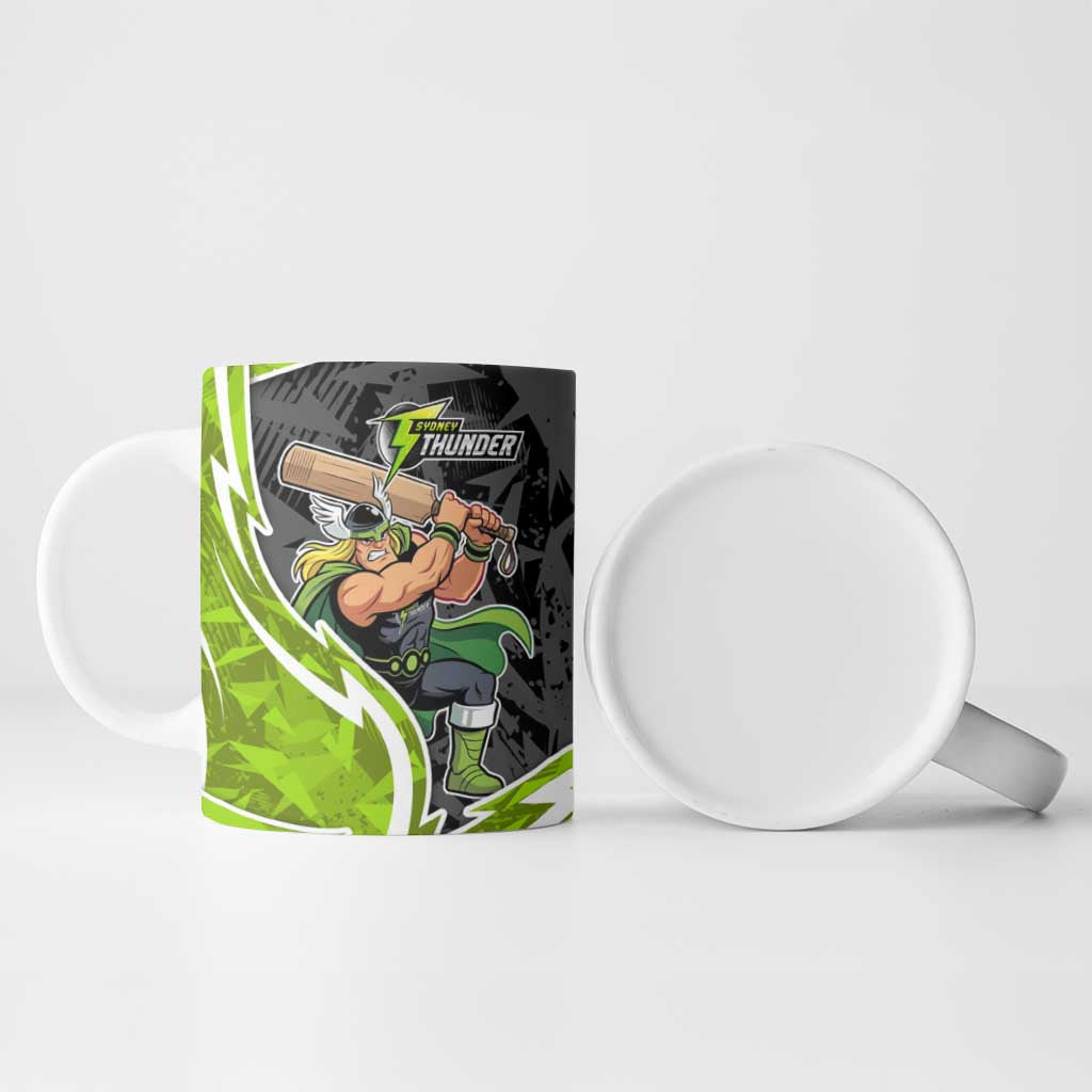 Sydney Thunder Ceramic Mug Flaming Lightning Storm Geometric Sports Mascot Art