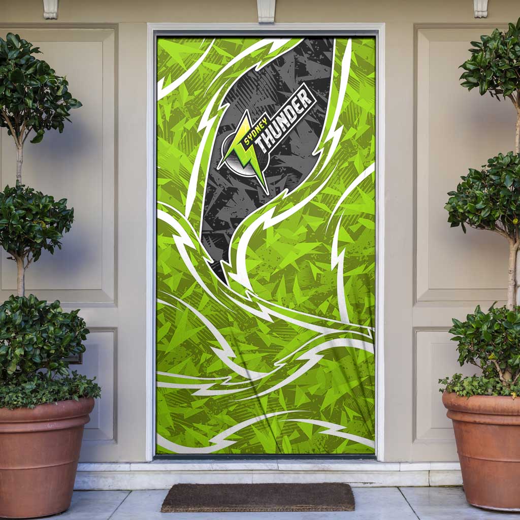 Sydney Thunder Door Cover Flaming Lightning Storm Geometric Sports Mascot Art