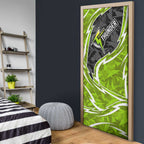 Sydney Thunder Door Cover Flaming Lightning Storm Geometric Sports Mascot Art