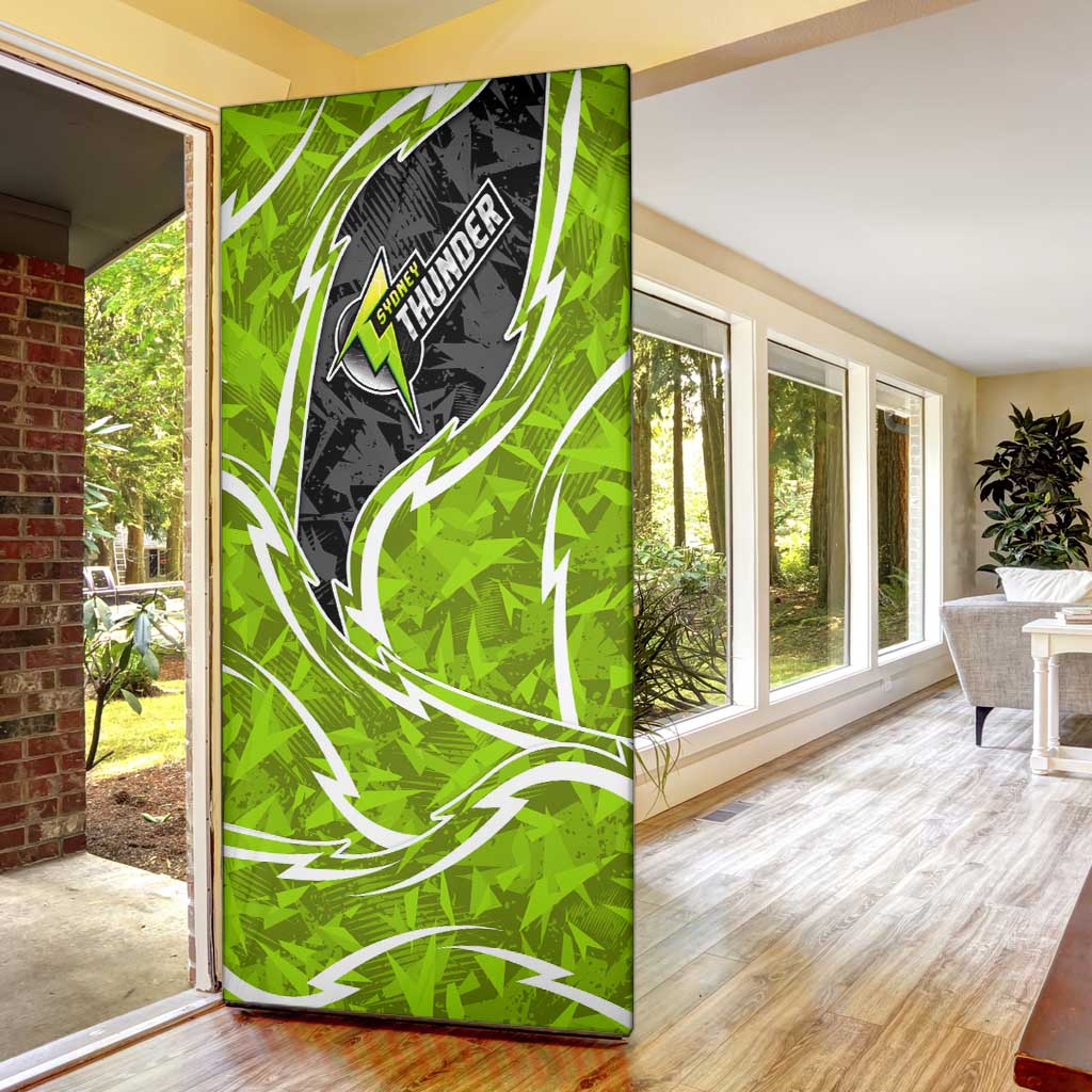 Sydney Thunder Door Cover Flaming Lightning Storm Geometric Sports Mascot Art