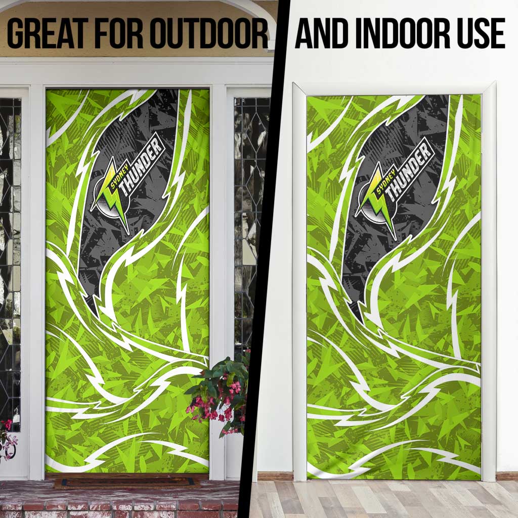Sydney Thunder Door Cover Flaming Lightning Storm Geometric Sports Mascot Art
