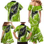 Sydney Thunder Family Matching Mermaid Dress and Hawaiian Shirt Flaming Lightning Storm Geometric Sports Mascot Art