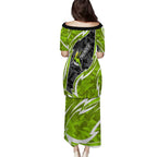 Sydney Thunder Family Matching Puletasi and Hawaiian Shirt Flaming Lightning Storm Geometric Sports Mascot Art