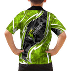 Sydney Thunder Family Matching Short Sleeve Bodycon Dress and Hawaiian Shirt Flaming Lightning Storm Geometric Sports Mascot Art