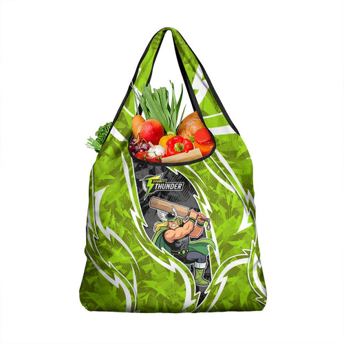 Sydney Thunder Grocery Bag Flaming Lightning Storm Geometric Sports Mascot Art