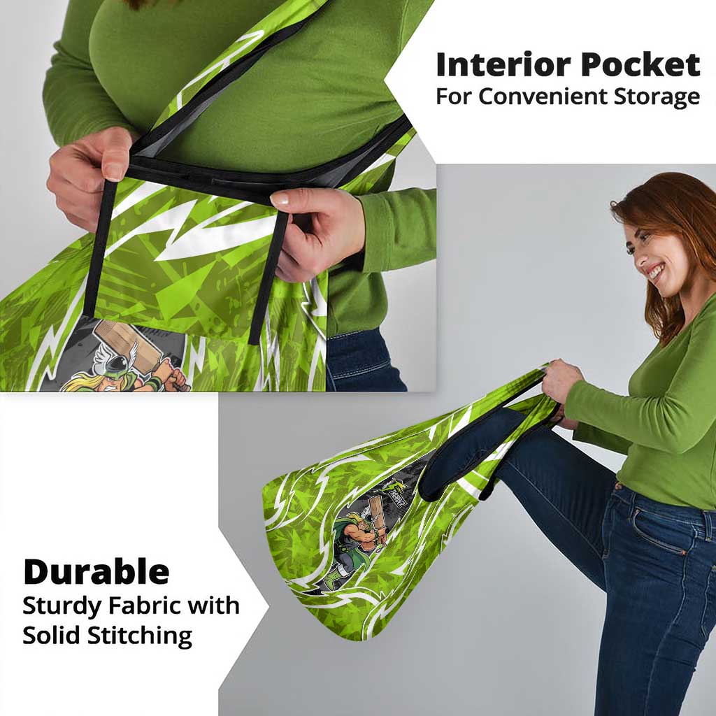 Sydney Thunder Grocery Bag Flaming Lightning Storm Geometric Sports Mascot Art
