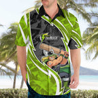 Sydney Thunder Hawaiian Shirt Flaming Lightning Storm Geometric Sports Mascot Art