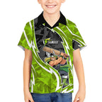 Sydney Thunder Hawaiian Shirt Flaming Lightning Storm Geometric Sports Mascot Art