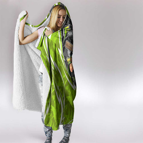 Sydney Thunder Hooded Blanket Flaming Lightning Storm Geometric Sports Mascot Art