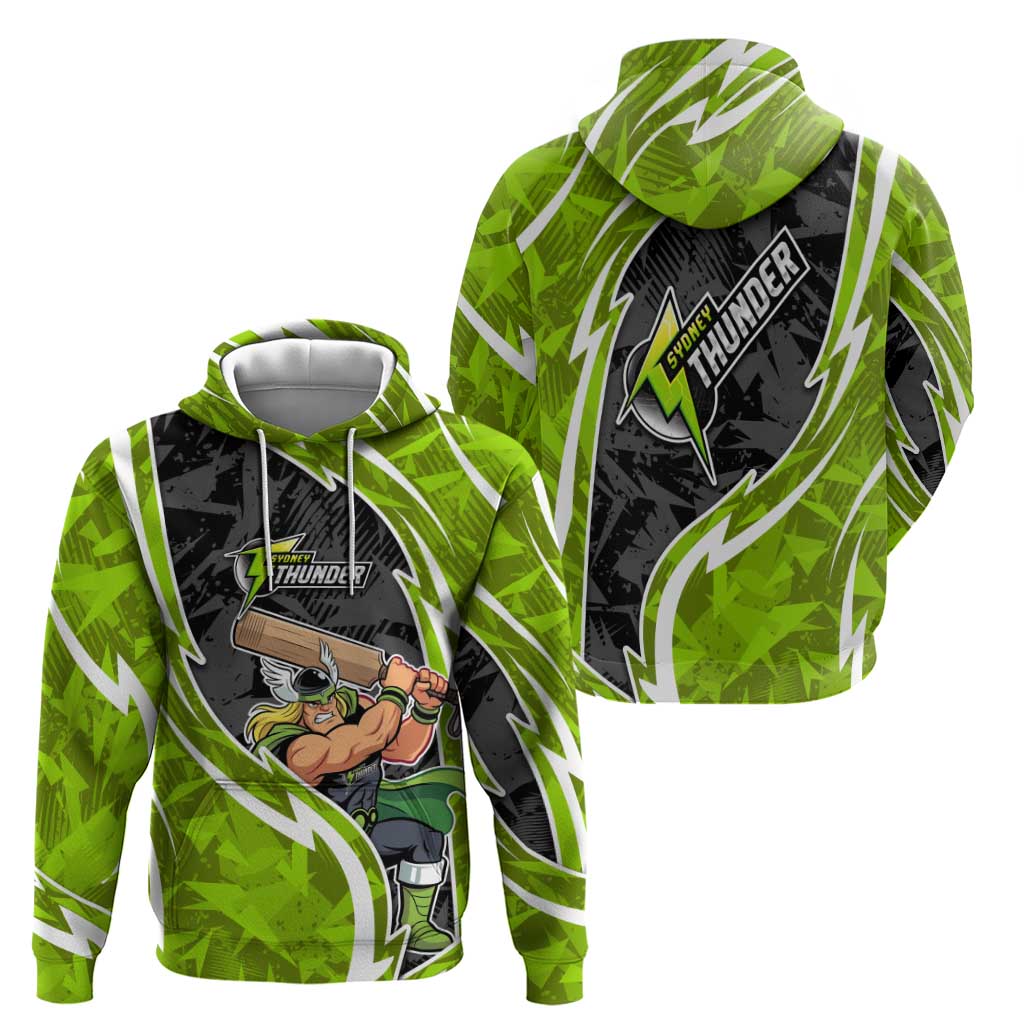 Sydney Thunder Hoodie Flaming Lightning Storm Geometric Sports Mascot Art