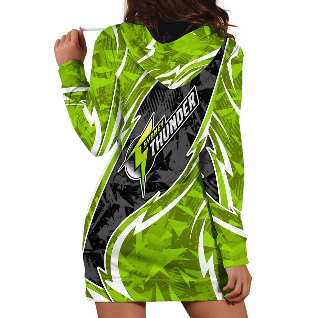 Sydney Thunder Hoodie Dress Flaming Lightning Storm Geometric Sports Mascot Art