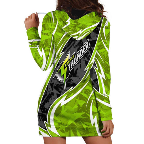 Sydney Thunder Hoodie Dress Flaming Lightning Storm Geometric Sports Mascot Art