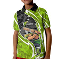 Sydney Thunder Kid Polo Shirt Flaming Lightning Storm Geometric Sports Mascot Art