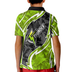 Sydney Thunder Kid Polo Shirt Flaming Lightning Storm Geometric Sports Mascot Art