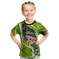 Sydney Thunder Kid T Shirt Flaming Lightning Storm Geometric Sports Mascot Art