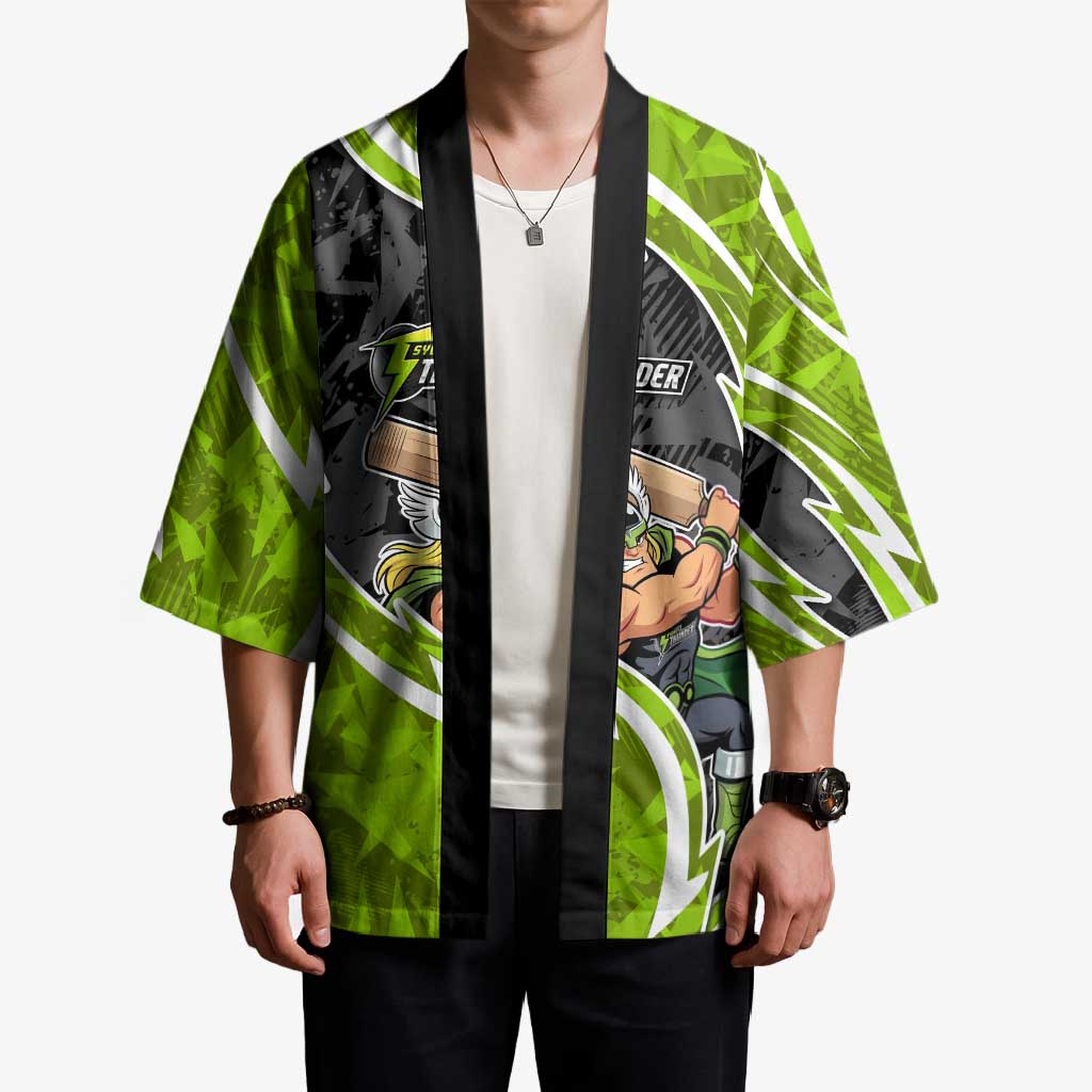 Sydney Thunder Kimono Flaming Lightning Storm Geometric Sports Mascot Art