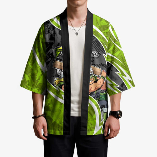 Sydney Thunder Kimono Flaming Lightning Storm Geometric Sports Mascot Art