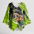 Sydney Thunder Kimono Sleeve Blouse Flaming Lightning Storm Geometric Sports Mascot Art