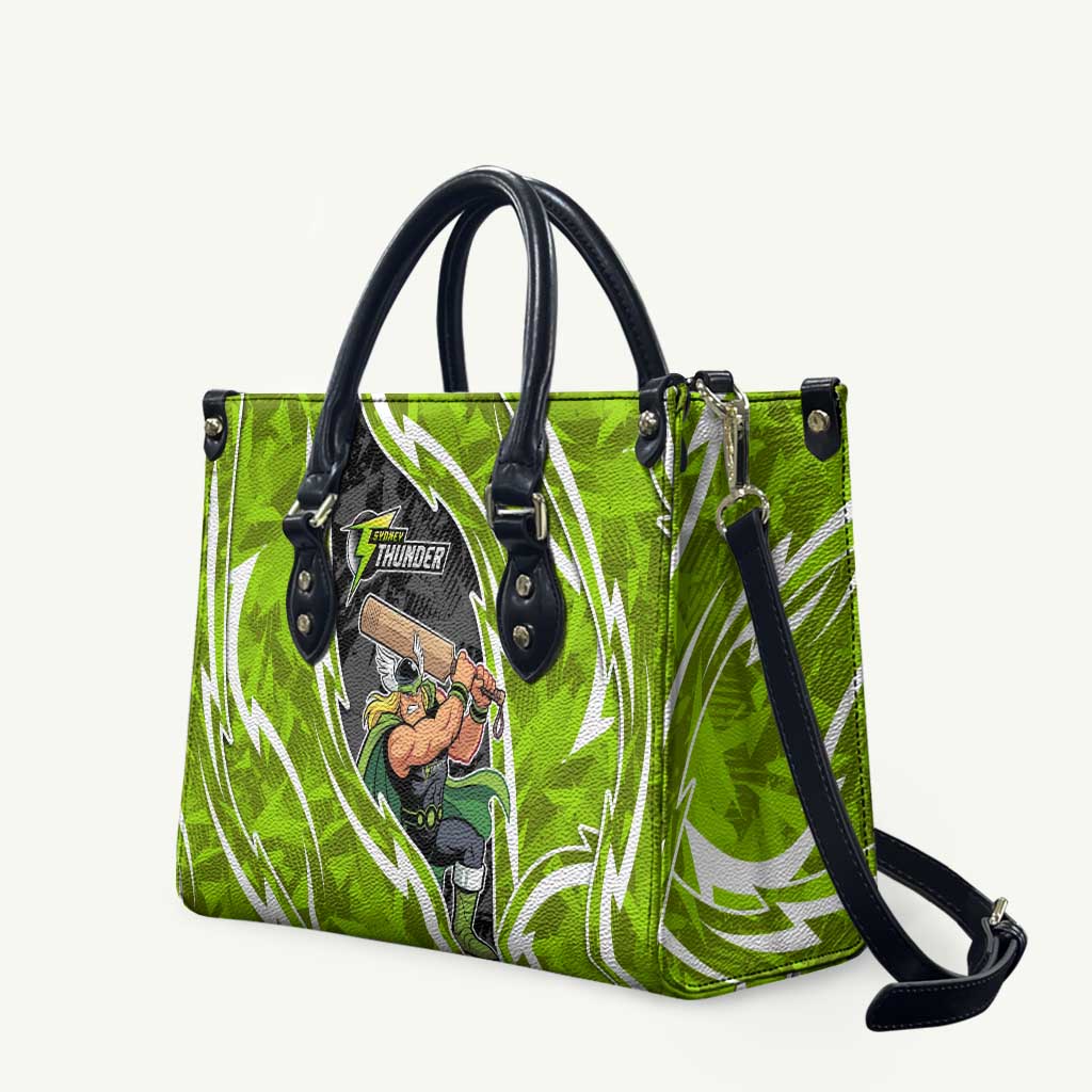 Sydney Thunder Leather Bag Flaming Lightning Storm Geometric Sports Mascot Art