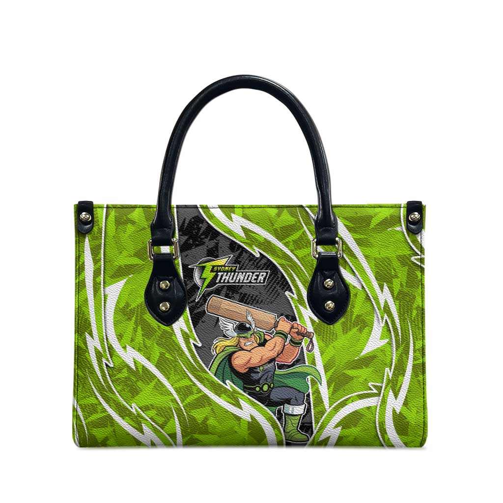 Sydney Thunder Leather Bag Flaming Lightning Storm Geometric Sports Mascot Art