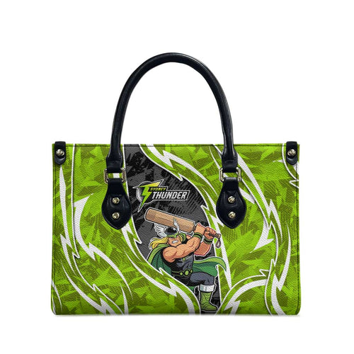 Sydney Thunder Leather Bag Flaming Lightning Storm Geometric Sports Mascot Art