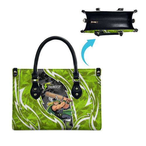 Sydney Thunder Leather Bag Flaming Lightning Storm Geometric Sports Mascot Art