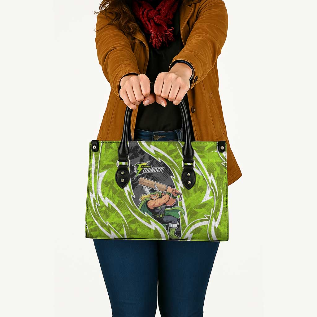 Sydney Thunder Leather Bag Flaming Lightning Storm Geometric Sports Mascot Art