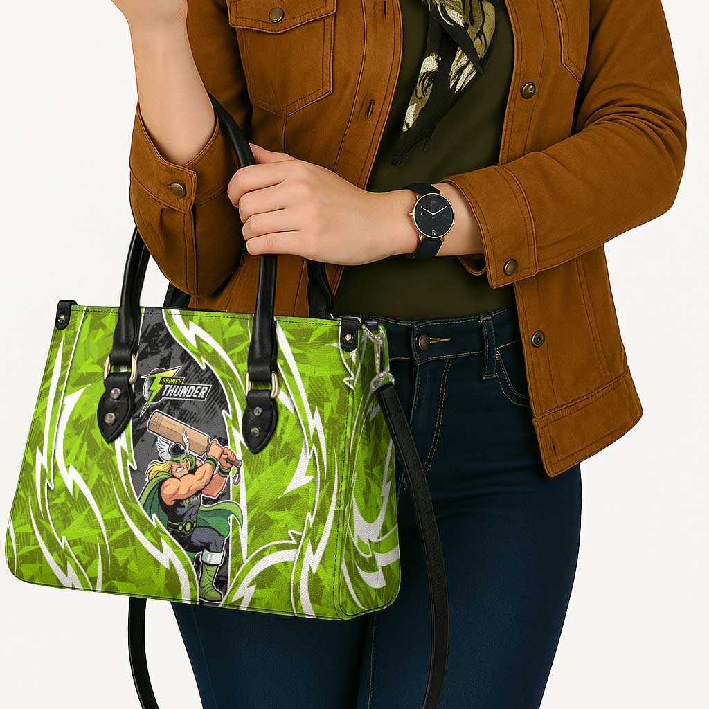 Sydney Thunder Leather Bag Flaming Lightning Storm Geometric Sports Mascot Art