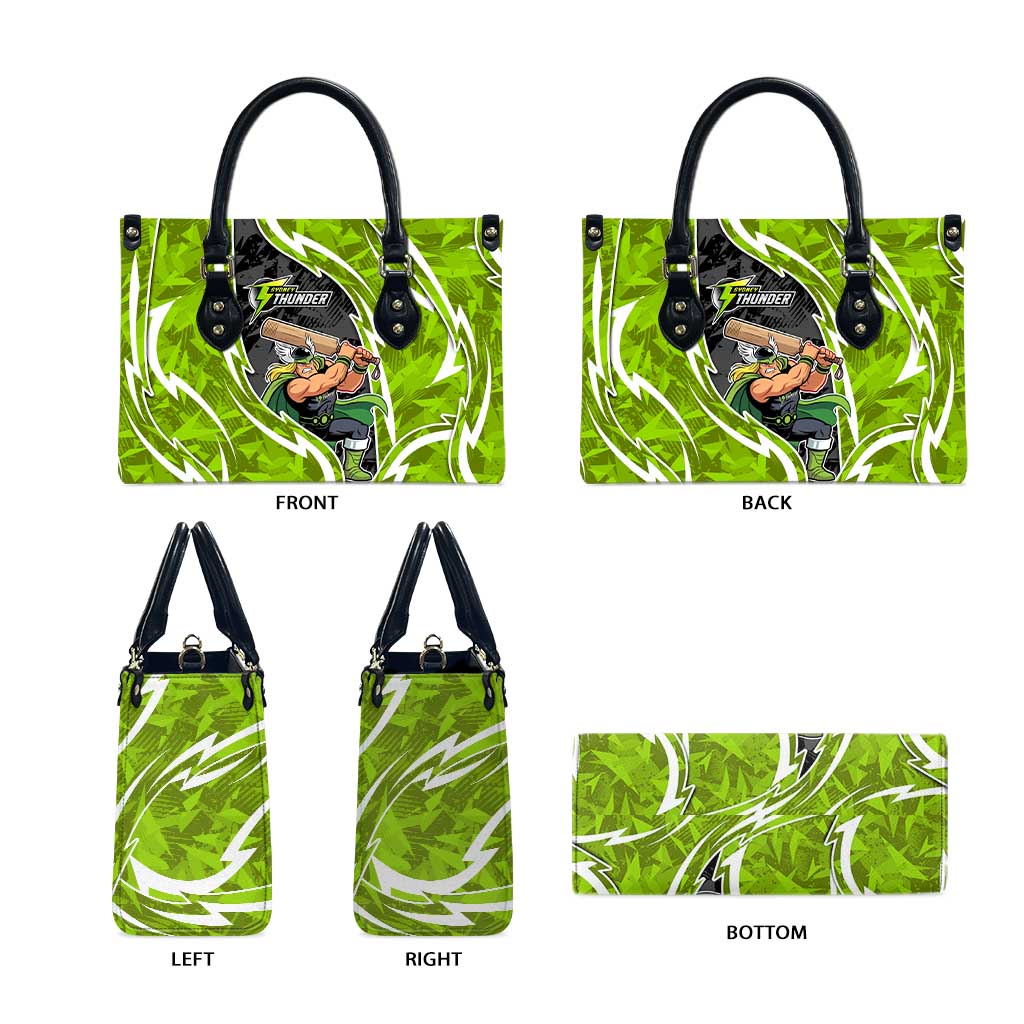 Sydney Thunder Leather Bag Flaming Lightning Storm Geometric Sports Mascot Art