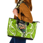 Sydney Thunder Leather Tote Bag Flaming Lightning Storm Geometric Sports Mascot Art