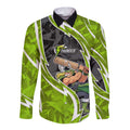Sydney Thunder Long Sleeve Button Shirt Flaming Lightning Storm Geometric Sports Mascot Art
