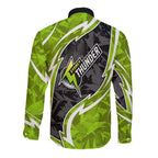 Sydney Thunder Long Sleeve Button Shirt Flaming Lightning Storm Geometric Sports Mascot Art